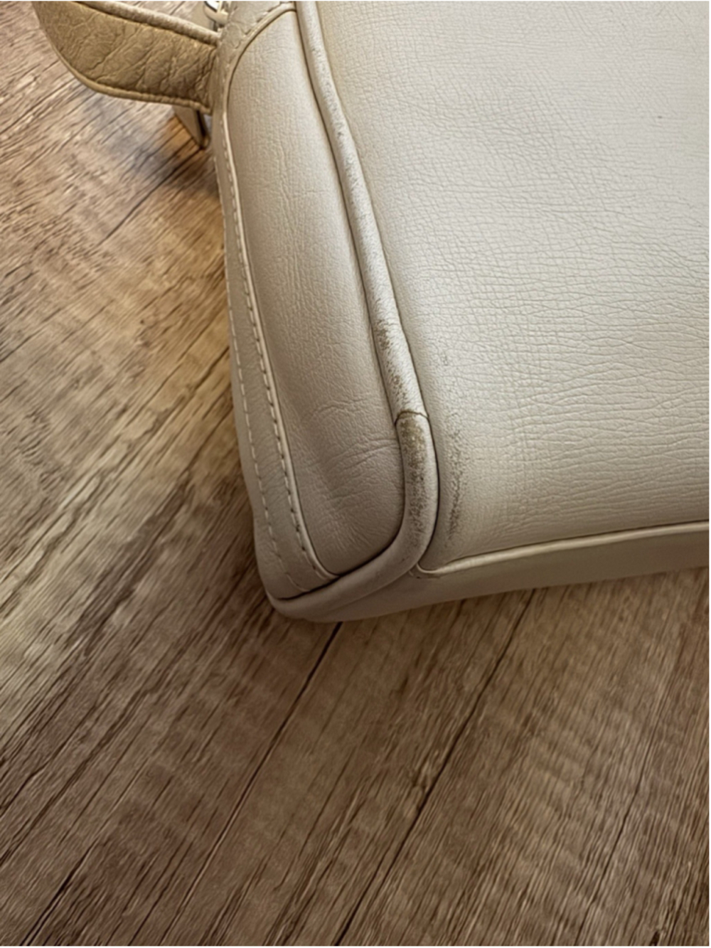 Vintage Yves Saint Laurent YSL White Leather Shoulder Bag Mod Minimalist Luxury - Picture 10 of 14